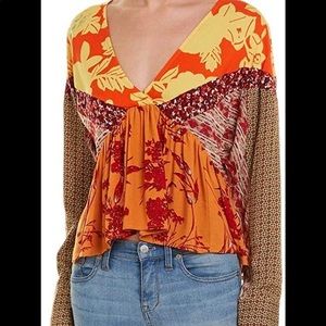 NWT Free People State or Aloha Tangerine Top sz Sm